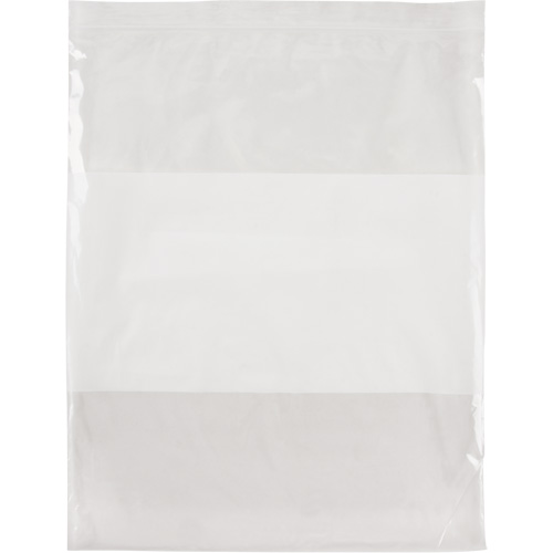 White Block Poly Bags, Reclosable, 15" x 12", 2 mils FMT Sales Ltd