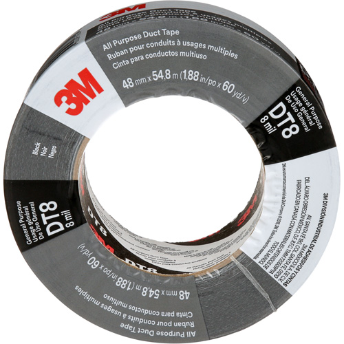 DT8 All-Purpose Duct Tape, 8 mils, Black, 48 mm (2") x 55 m (180') FMT Sales Ltd