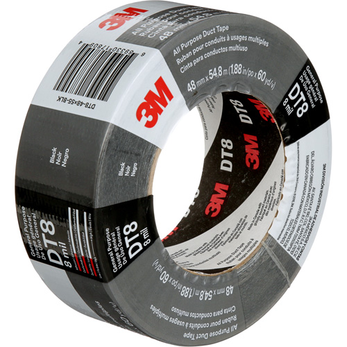DT8 All-Purpose Duct Tape, 8 mils, Black, 48 mm (2") x 55 m (180') FMT Sales Ltd