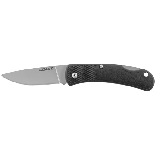 Couteau utilitaire pliant, 2-1/2" lame, lame en Acier inoxydable, poign&eacute;e en Coussin&eacute;e FMT Sales Ltd