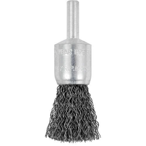 Brosse &agrave; fils cr&ecirc;p&eacute;s mont&eacute;e sur mandrin E050-12, 1/2", Fils 0,012", Tige 1/4" FMT Sales Ltd