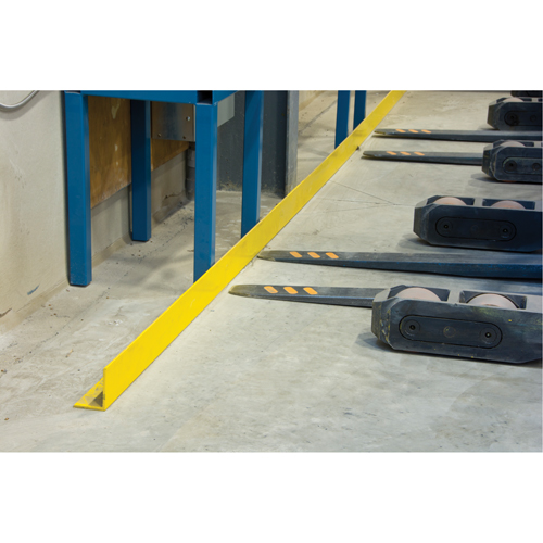 Rails protecteurs arr&ecirc;ts de charge avec ancrage au sol, Acier, 48" lo x 5" h, Jaune FMT Sales Ltd