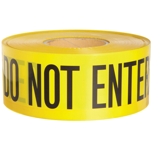 Rubans pour barricades, Anglais, 3" la x 1000' lo, 3 mils, Noir sur jaune FMT Sales Ltd
