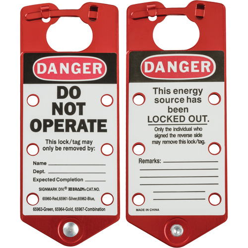Labeled Lockout Hasp, Red FMT Sales Ltd