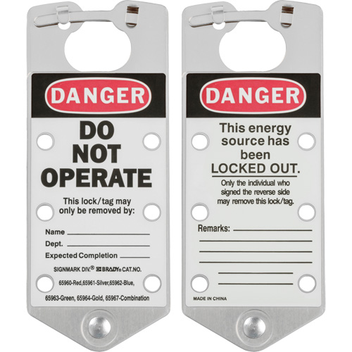 Labeled Lockout Hasps, Silver FMT Sales Ltd