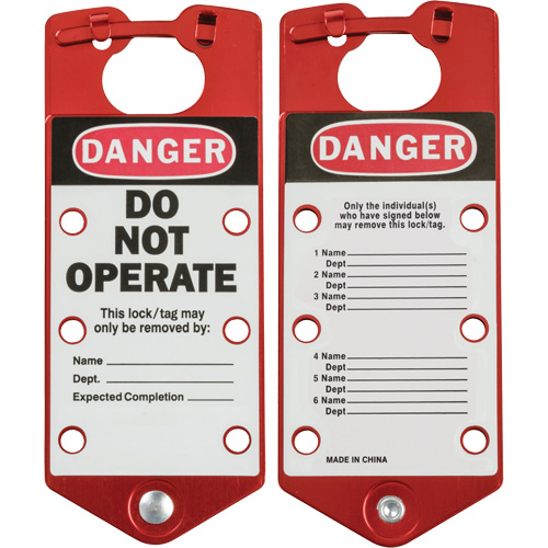 Labeled Lockout Hasps, Red FMT Sales Ltd