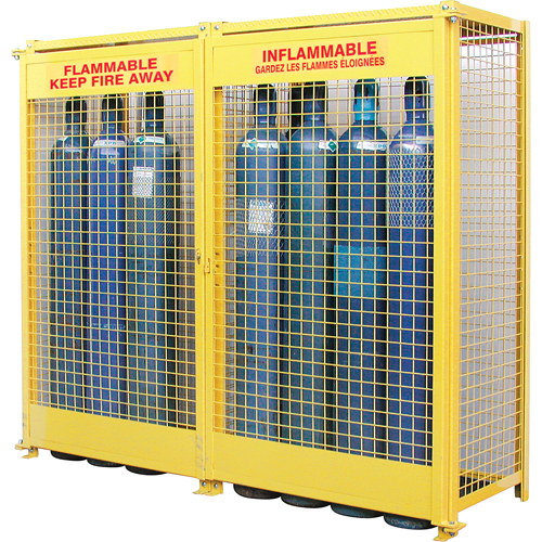 Armoires pour cylindres &agrave; gaz, nbre de bouteilles: 20, 88" , 30" , 74" , Jaune FMT Sales Ltd