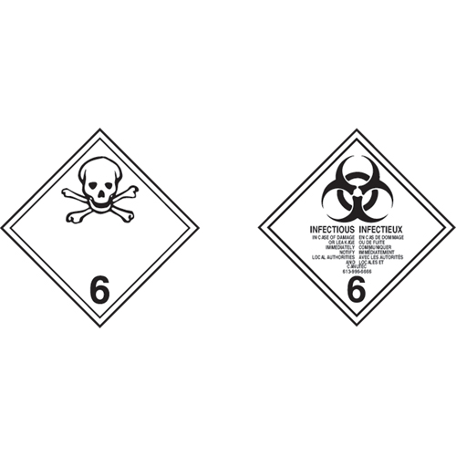 &eacute;tiquettes d'exp&eacute;dition TMD, Classe 6,1, Substances toxiques, Vinyle FMT Sales Ltd