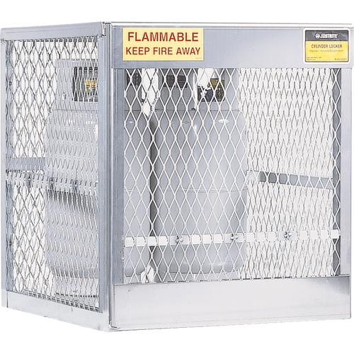 Aluminum LPG Cylinder Locker Storage, 4 Cylinder Capacity, 30" W x 32" D x 33-1/2" H, Silver FMT Sales Ltd