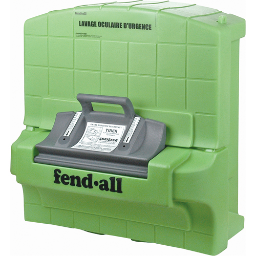 Directives en français pour poste de douche oculaire Fendall Pure Flow 1000, Aliment&eacute; par gravit&eacute;, Capacit&eacute; 7 gal., Conformit&eacute; ANSI Z358.1 FMT Sales Ltd