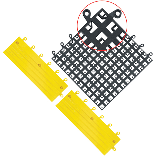 Carrelage no 560 ErgoDeck , PVC, 1-1/2' la c, 1-1/2' lo, 7/8" &eacute;paisseur, Noir FMT Sales Ltd