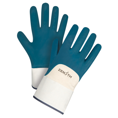 Gants &agrave; poignet de s&eacute;curit&eacute; de poids lourd, 10/T-Grand, R&ecirc;vetement Nitrile, Enveloppe en Coton FMT Sales Ltd