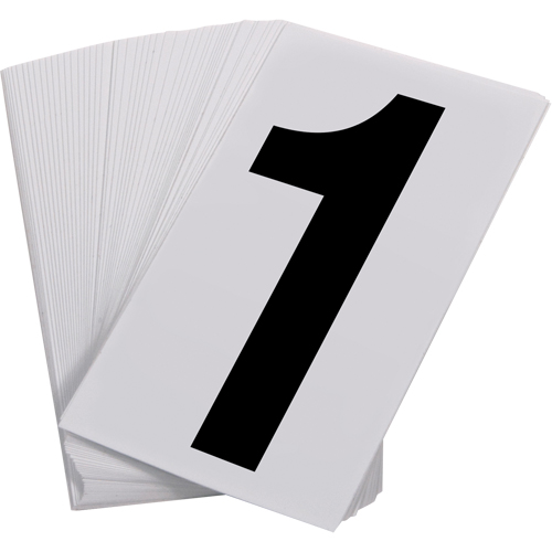 Pressure Sensitive Numbering, 1, 3-1/2" H, Black on White FMT Sales Ltd