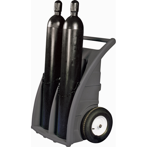 Dual-Cylinder Dollies, Rubber Wheels, 23" W x 12"L Base, 500 lbs. FMT Sales Ltd