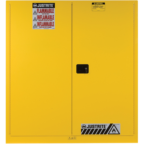 Sure-Grip&reg; EX Vertical Drum Storage Cabinets, 60 US gal. Cap., 2 Drums, Yellow FMT Sales Ltd
