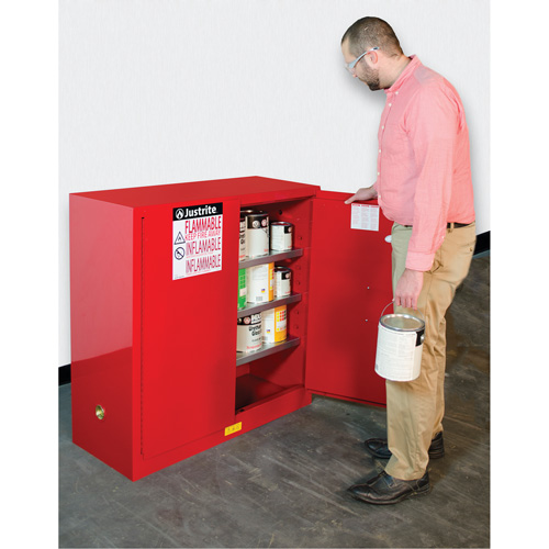 Armoire de s&eacute;curit&eacute; pour la peinture et les encres combustibles EX Sure-Grip, 40 gal., 3 tablettes FMT Sales Ltd