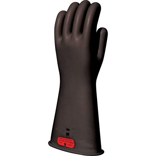 Black Natural Rubber Insulating Gloves, ASTM Class 0, Size 8, 14" L FMT Sales Ltd
