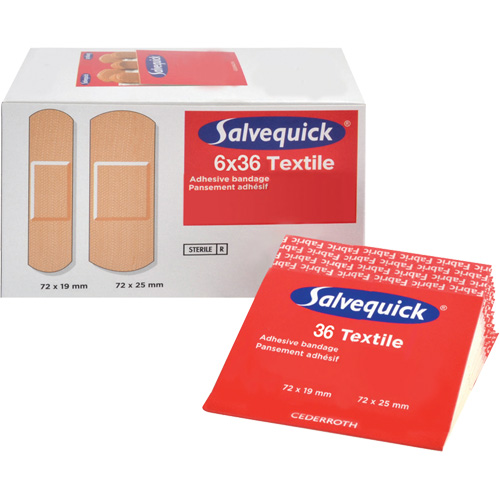 Syst&egrave;mes de distribution de bandages Salvequick - recharges st&eacute;riles, Rectangulaire/carr&eacute;e, Tissu, St&eacute;rile FMT Sales Ltd