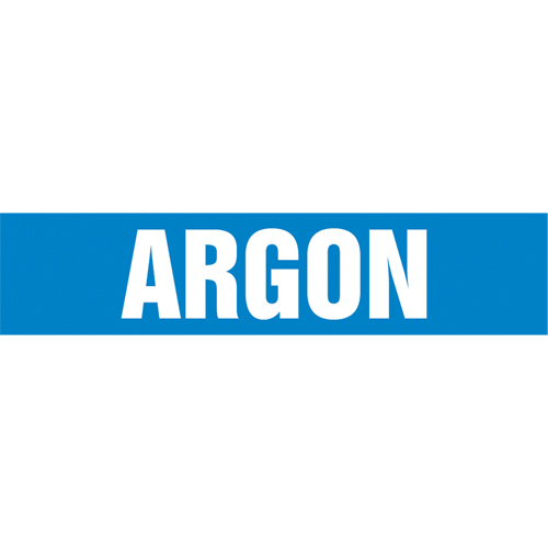 Marqueur de tuyau "Argon", Autocollant, 4" h x 24" la, Blanc/bleu FMT Sales Ltd