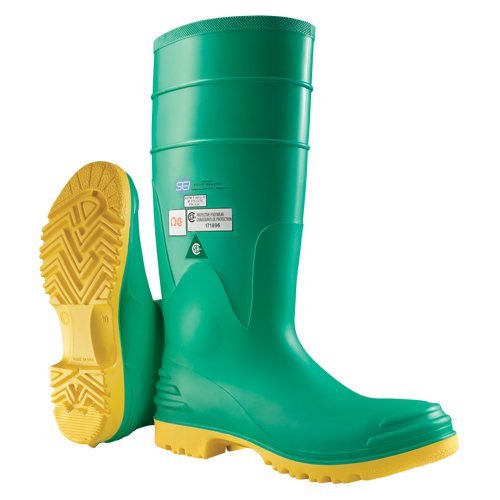 Bottes aux genoux Hazmax 16", PVC, Embout Acier, Pointure 14, Semelle R&eacute;sistant aux perforations FMT Sales Ltd