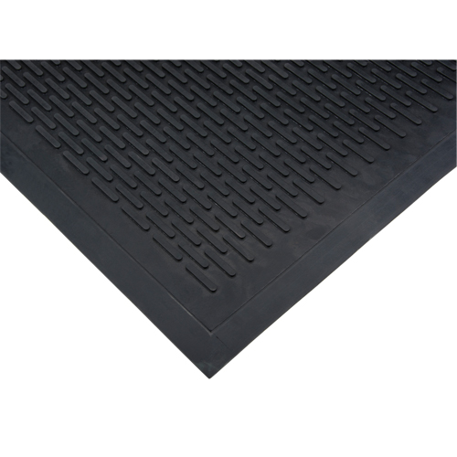 Tapis &agrave; profil bas, Caoutchouc, Grattoir Type, Motif Plein, 3' x 5', Noir FMT Sales Ltd