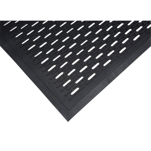 Tapis &agrave; profil bas, Caoutchouc, Grattoir Type, Motif &agrave; fentes, 3' x 5', Noir FMT Sales Ltd