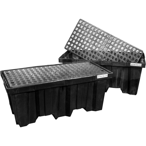 Nestable Spill Pallets, 66 US gal. Spill Capacity, 51" x 26" x 21" FMT Sales Ltd