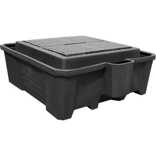 IBC Containment Pallet with Drain, 385 gal. Spill Capacity, 73" x 80.5" x 29.5" FMT Sales Ltd
