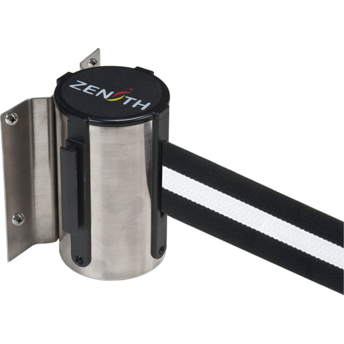 Barri&egrave;re &agrave; fixation murale, Acier, Fixation par vis, 7', Ruban Noir/Blanc FMT Sales Ltd