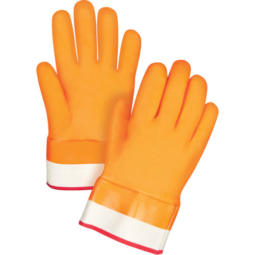 Winter-Lined Chemical-Resistant Gloves, Size Large/9, 10" L, PVC, Foam Fleece Inner Lining, Winter Weight FMT Sales Ltd
