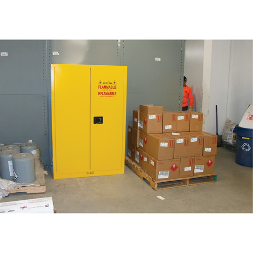 Flammable Storage Cabinet, 45 gal., 2 Door, 43" W x 65" H x 18" D FMT Sales Ltd
