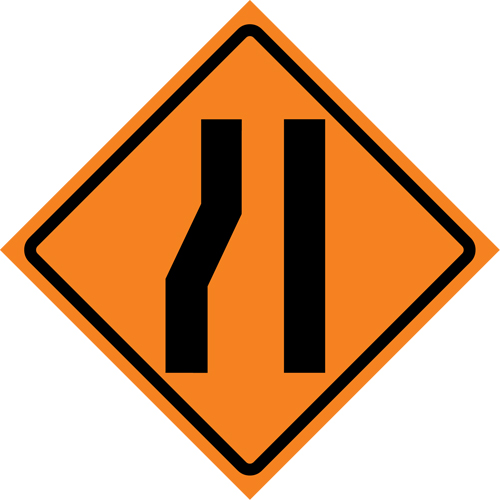 Merge Right Roll-Up Traffic Sign, 36" x 36", Vinyl, Pictogram FMT Sales Ltd