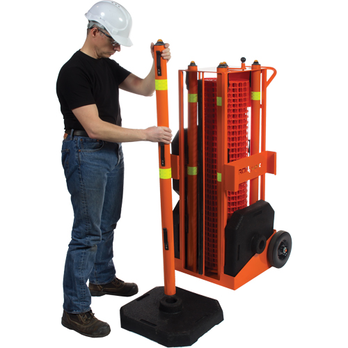 Portable Safety Zone, 100' L, Steel, Orange FMT Sales Ltd
