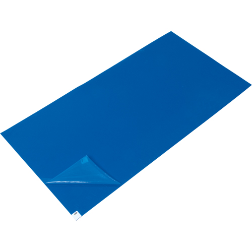 Tapis pelables de rechange pour salle blanche, &eacute;paisseur 1,57 mils, 2' la, 3' lo x Bleu FMT Sales Ltd