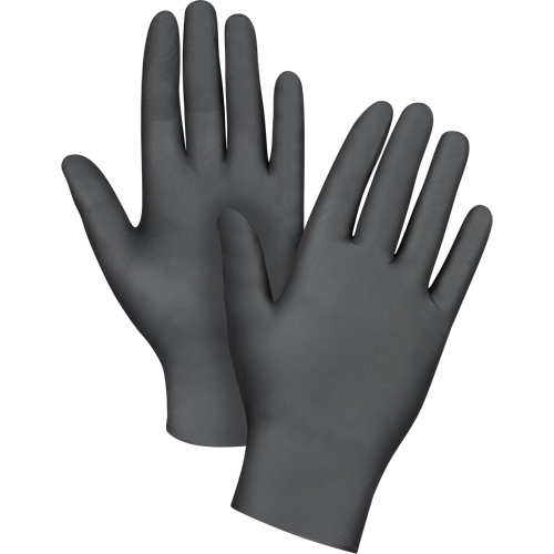 Gants jetables de calibre m&eacute;dical, Petit, Nitrile, 6 mils, Sans poudre, Noir, Classe 2 FMT Sales Ltd