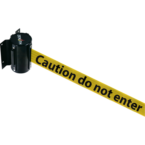 Wall Mount Barrier, Steel, Screw Mount, 7', Black/Yellow Tape FMT Sales Ltd