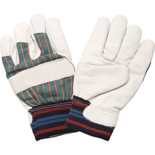 Abrasion-Resistant Winter-Lined Work Gloves, Medium, Grain Cowhide Palm, Cotton Fleece Inner Lining FMT Sales Ltd