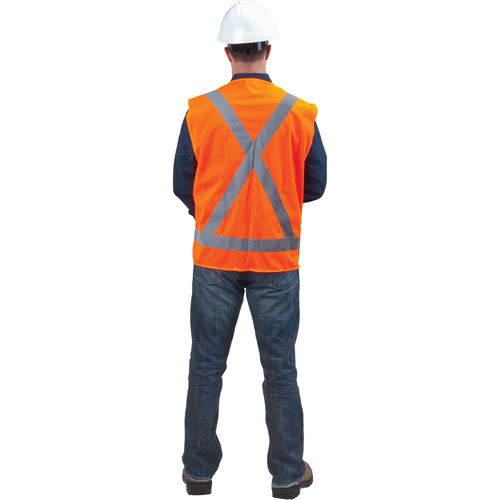 Traffic Safety Vest, High Visibility Orange, Medium, Polyester FMT Sales Ltd