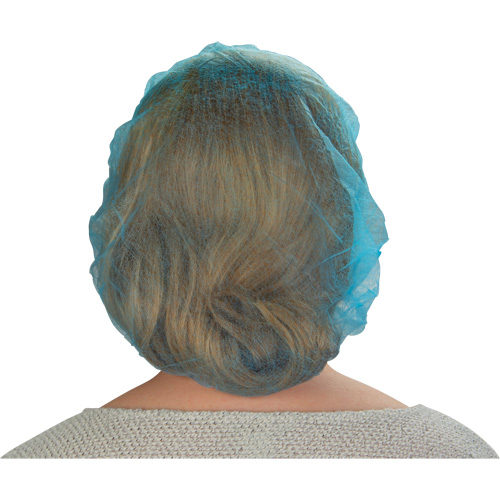 Non-Woven Bouffant Caps, Polypropylene, 21"/Large, Blue FMT Sales Ltd
