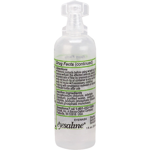 Bouteilles de solution saline pour douche oculaire, Bouteille Plein, 1 oz FMT Sales Ltd
