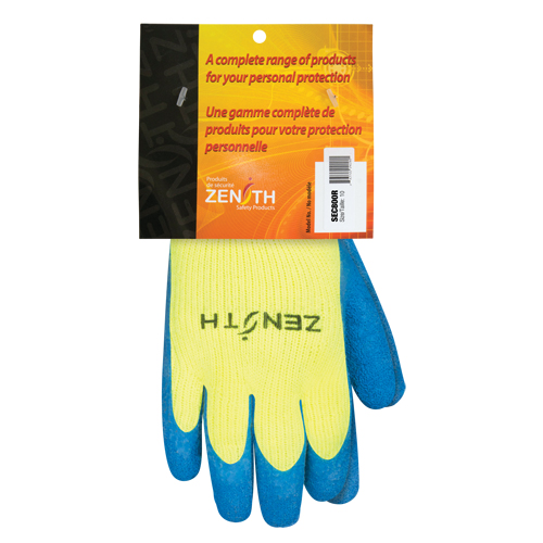 Gants haute visibilit&eacute; doubl&eacute;s d'acrylique de caoutchouc naturel, 10, R&ecirc;vetement Latex de caoutchouc, Calibre 7, Enveloppe en Acrylique FMT Sales Ltd