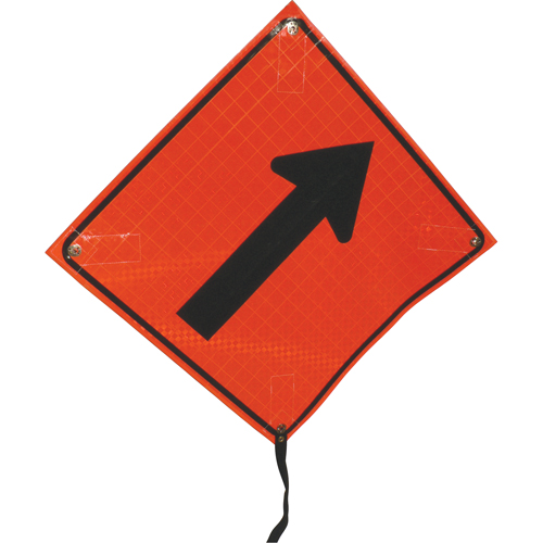 Right Diagonal Arrow Rolled Sign, 24" x 24", Vinyl, Pictogram FMT Sales Ltd