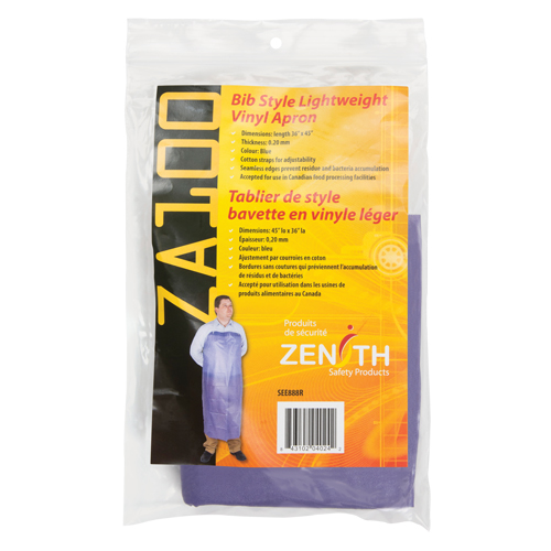 Lightweight Apron, Vinyl, 45" L x 36" W, Blue FMT Sales Ltd