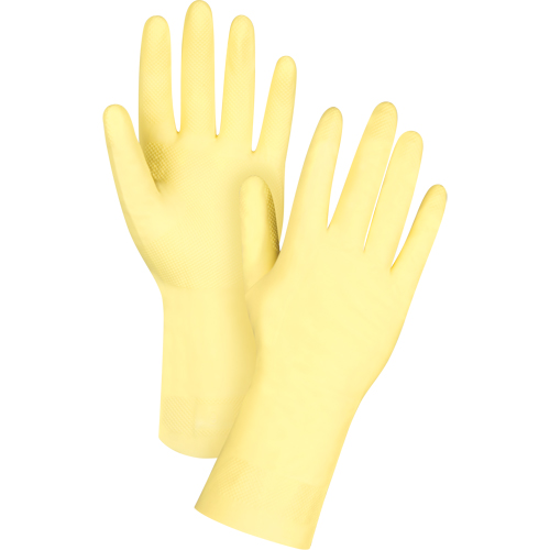 Gants jaune canari r&eacute;sistants aux produits chimiques, Taille 7, 12" lo, Latex, Doublure en Ouat&eacute;e, 18 mils FMT Sales Ltd
