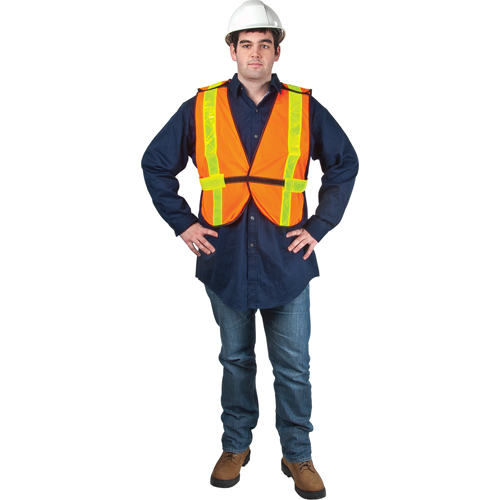 Standard-Duty Safety Vest, High Visibility Orange, Medium, Polyester FMT Sales Ltd