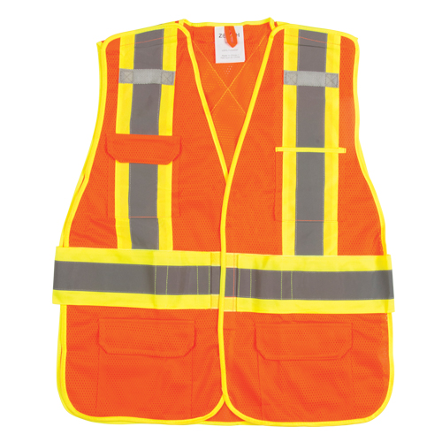 Flame-Resistant Surveyor Vest, High Visibility Orange, Medium, Polyester FMT Sales Ltd