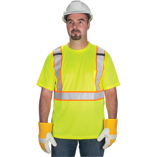 T-shirt conforme &agrave; la CSA, Polyester, Moyen, Jaune lime haute visibilit&eacute; FMT Sales Ltd