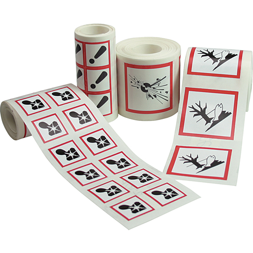 &eacute;tiquettes avec pictogrammes SGH, Papier, Rouleau, 4" lo x 4" la FMT Sales Ltd