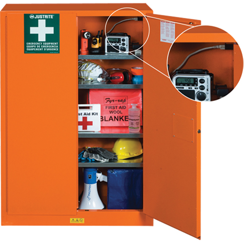 Armoires de rangement pour pr&eacute;paration aux situations d'urgence, Acier, 4 Tablettes, 65" h x 43" la x 18" P, Orange FMT Sales Ltd