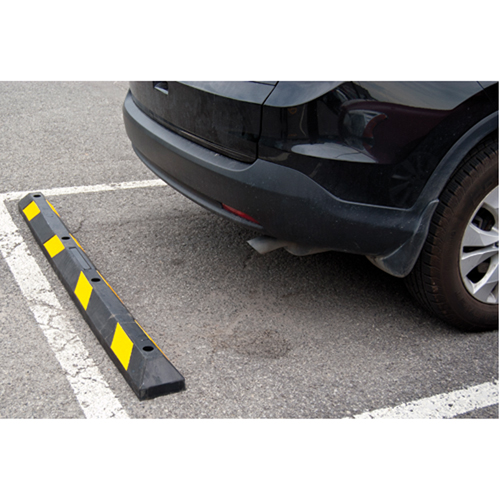Parking Curb, Rubber, 6' L, Black/Yellow FMT Sales Ltd
